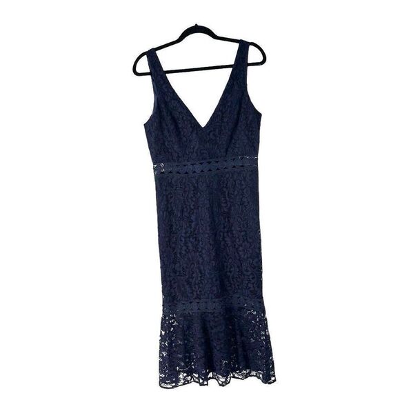 Bardot Fiona Trumpet Dress Navy Blue Women’s Sz‎ 8 - Picture 1 of 9